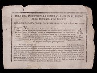 19th c. Indulgence certificate, Mexico