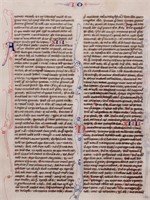 13th c. Manuscript Bible Leaf on Vellum