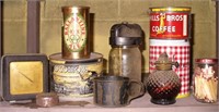 Vtg O'Conners & Hills Bro Coffee Cans & Tin Cup+