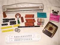 Vtg Pencil leads & erasers, Hole Punch, Westclox