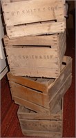 4 Primitive Smith & Son Wooden Crates