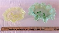 Green and yellow center pieces (candy dishes)