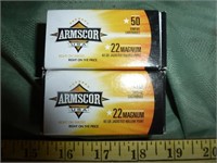 2 Boxes Armscor 22 Magnum - 100 Rounds