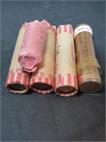 4.5 Rolls of US Lincoln Pennies/Mid-Century Dates