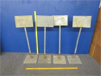 4 old galvanized plant signs (34in tall)