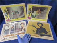 4 old movie lobby cards (1954, 1958, 1965)