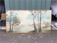 1958 Woodman landscape oil painting