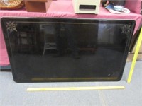 large antique black glass cabinet top (heavy)