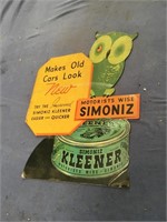 Original Simoniz Kleener cardboard sign approx