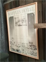 Raffles hotel framed advertisement