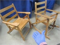vintage child's chair & rocker (both are folding)