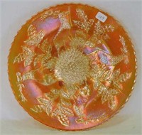 Stag & Holly spt ftd 9" plate - marigold
