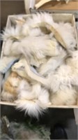 Box of white fur