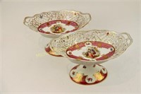 PAIR OF SHUMANN BAVARIA OVAL SWEETMEAT COMPOTES