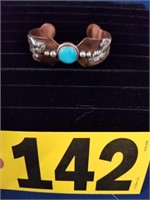 copper  turquoise enlayed cuff/bracelet