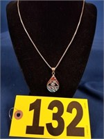 Zuni enlaid sun spot pendant (Pick up or ship)