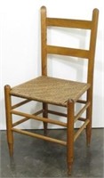 Ladderback Wood Chair with Basket Weave Seat