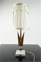 Mid-century modern table lamp with marble base