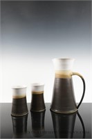 Pringle Pottery Pitcher and 2 cups