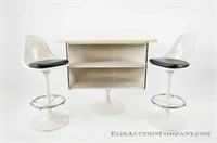 Vintage Modern Bar with 2 Matching Barstools