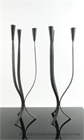 Pair of Tall Iron Candleabras