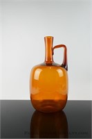 Large Orange Hand Made Glass jug