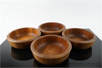 Set of 4 Teak Serving Bowls by Dansk