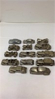PEWTER CAST IRON CARS.