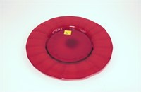 8.5" Steuben selenium ruby red ribbed plate,