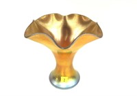 7.5" Gold Aurene vase, signed "Aurene 723"