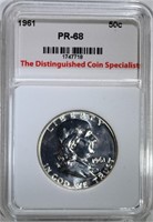 1961 FRANKLIN HALF DOLLAR, TDCS SUPERB GEM PROOF