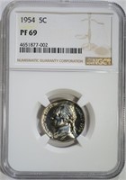 1954 JEFFERSON NICKEL, NGC PF-69