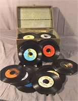 Large lot Misc Pop and Rock 45 Records with case