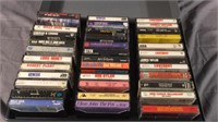 36 Rock and Pop cassette tapes in case