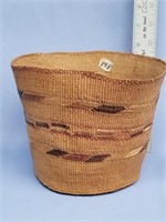Tlingit cedar root basket 5.5" tall x 7.25" wide