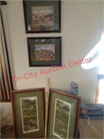 4 COUNTRY SCENE FRAMED PICTURES