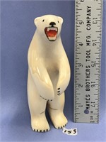 Standing polar bear 5" tall by Peter Mayac, inset