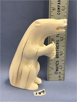 4.5" Ivory polar bear by Pungowiyi, his ivory claw