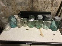 8 Old Glass Canning Jars