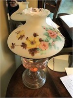 Oil Lamp w/ Floral Shade