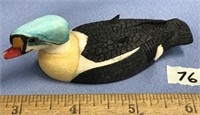4" fossilized ivory carving of an eider, beautiful
