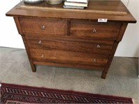 Antique 5 Drawer Chest w/ Glass Pulls