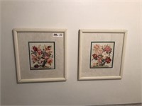 Pair Small Floral Prints