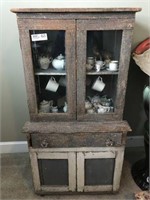 Neat Childs Step Back Cupboard and Contents