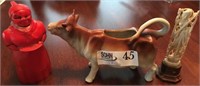 Plastic F&F Aunt Jemima Syrup, Cow Creamer and