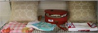 Vintage Hair Dryer, Pillows and Table Cloths