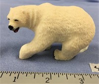 A beautiful, walking carved ivory polar bear, appr