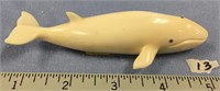 Bowhead whale by Peter Mayac, ivory 4.5" long