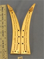 Double cribbage board out of 2 8.5" female walrus