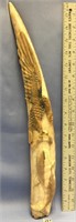 Fossilized ivory relief carved tusk, by Pelowook w